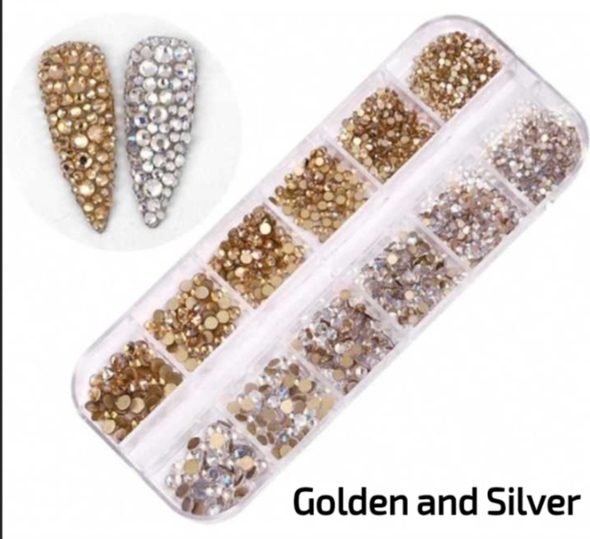 Nail Stone Nail Art Rhinestones mini Tips Slices12 Colours Nail Studs Glitter Resin And Multi purpose Decorations Tool