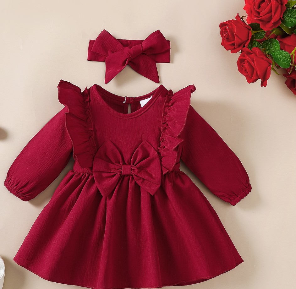 3 piece dress baby girl red