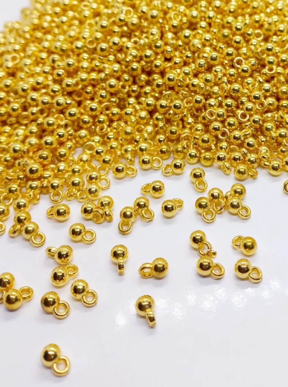 100pcs 4mm Acrylic Hanging Beads – 3 Colors – DIY Jewelry Making & Craft Supplies for Jhumka, Earrings, Decorations