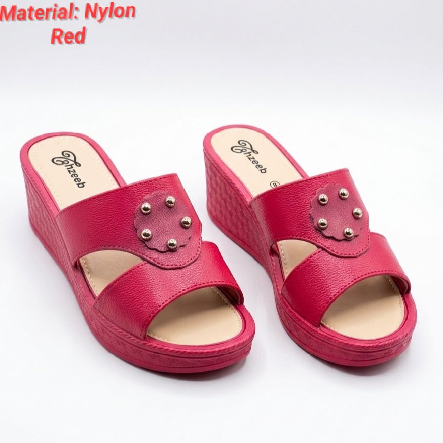 Casual Wedge Slip-On Slides and Flip Flops Women Wedge Sandals in Rubber