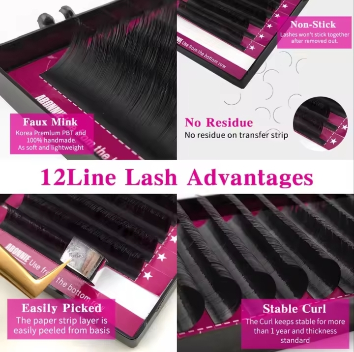 Eyelash Mix 8-15 mm Professional Individual Volume Mink fan Synthetic Eyelash Extensions