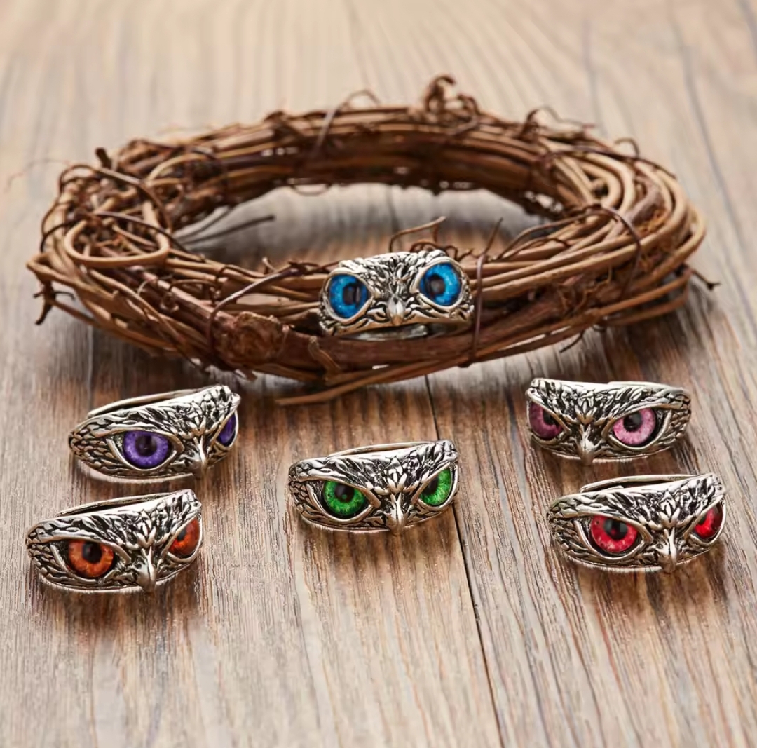New Men's Trend silver color owl Eagle Head ring for You love one's Best gift