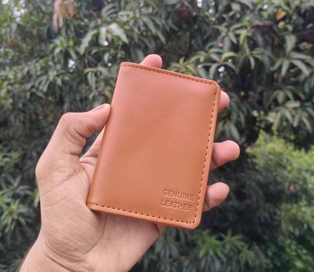 Genuine Leather Wallet for Men – 5 Compartments, Card Holder, Cash Organizer, Secure Button Closure