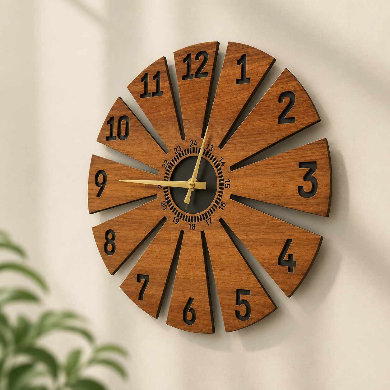 Wooden wall clock, modern multi-layer organic design, decoration for home, office, kitchen and living room Wall Clocks for bedroom fancy & stylish Wooden 3d wall Clocks for rooms fancy wooden wall decoration items for home