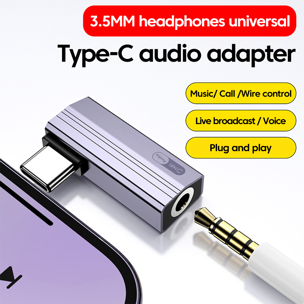 USB Audio Adapter USB A/Type-C to 3.5mm Jack Elbow Digital Audio Connector For iPhone 15-17 Cellphones Tablet Laptop PC Computer