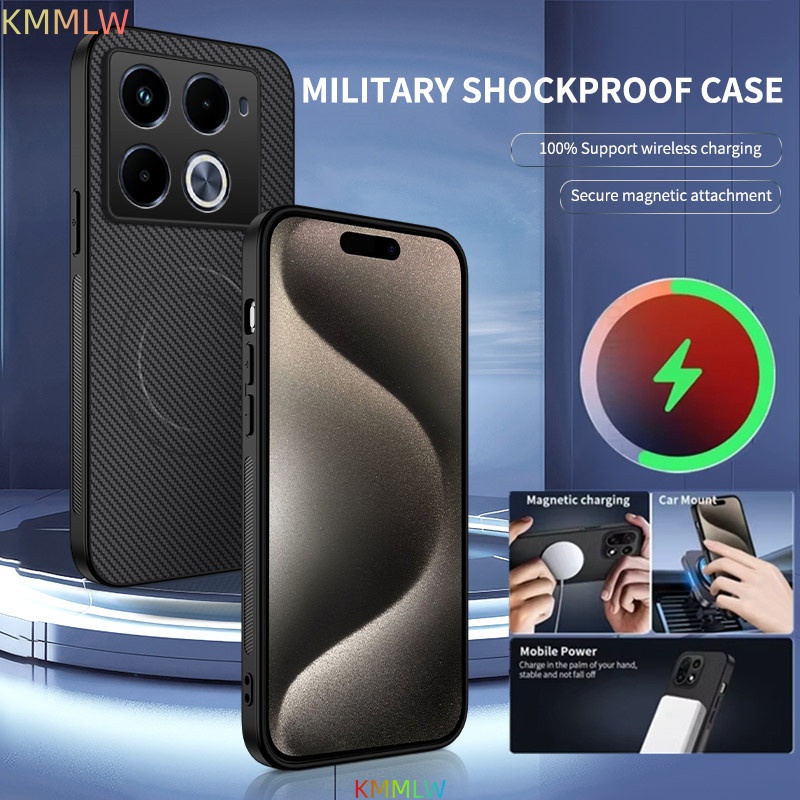 For Magnetic Luxury Solid Color Carbon Fiber Phone Case For Infinix Note 50 40 30 Pro + 50x 50s Zero 30 40 Bumper Back Cover