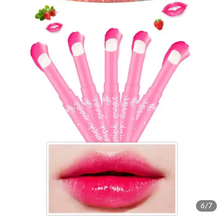 Strawberry Lip Balm, Magic Temperature Color Changing Lipstick Moisturizing Lip care