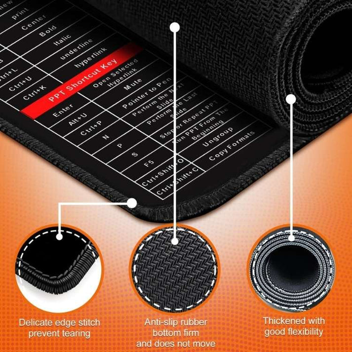 Keyboard Shortcut Mouse Pad 800x300mm | Excel Shortcut Keys Cheat Sheet Reference Guide | Large Gaming Mouse Pad | Computer Learning Desk Mat for Beginners & Students | Office Productivity Workspace | Non-Slip Rubber Base