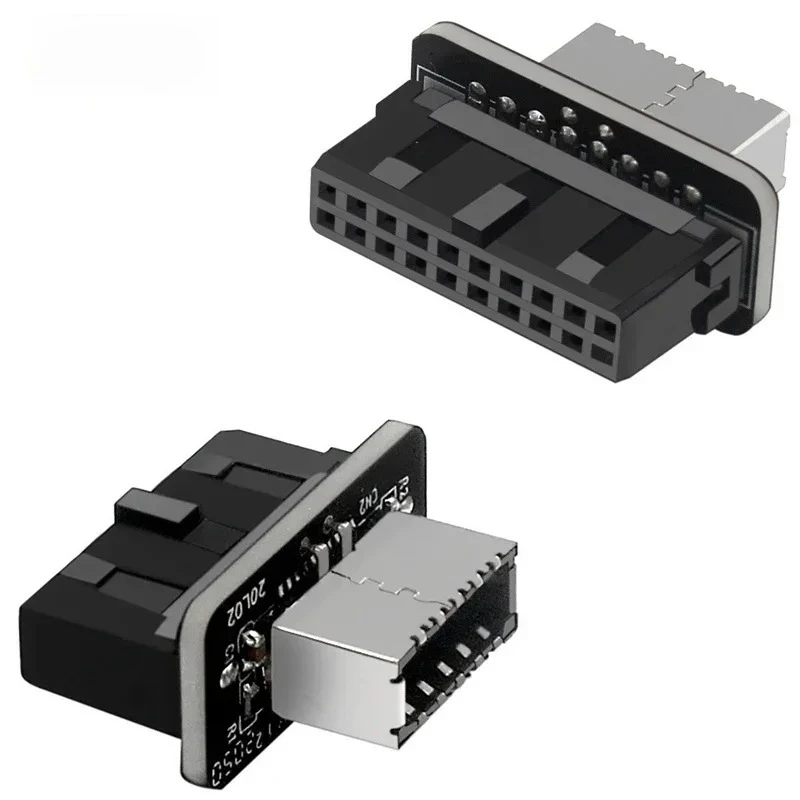 Type-E to USB 3.0 19-Pin Adapter – Internal Vertical Header Splitter for Type-C Motherboard Front Panel