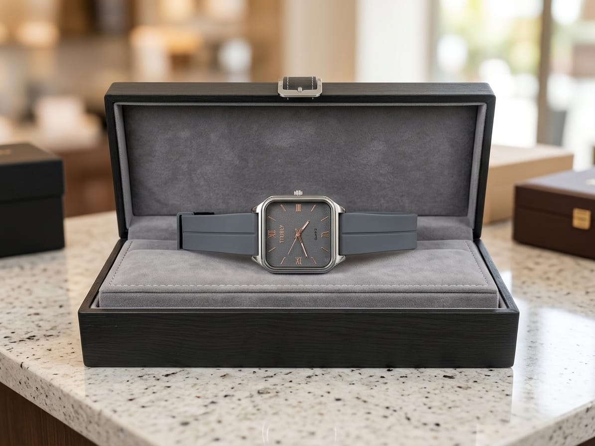 watch for boys/men full fiber strap and metal steel and magnetic lock full good and free box