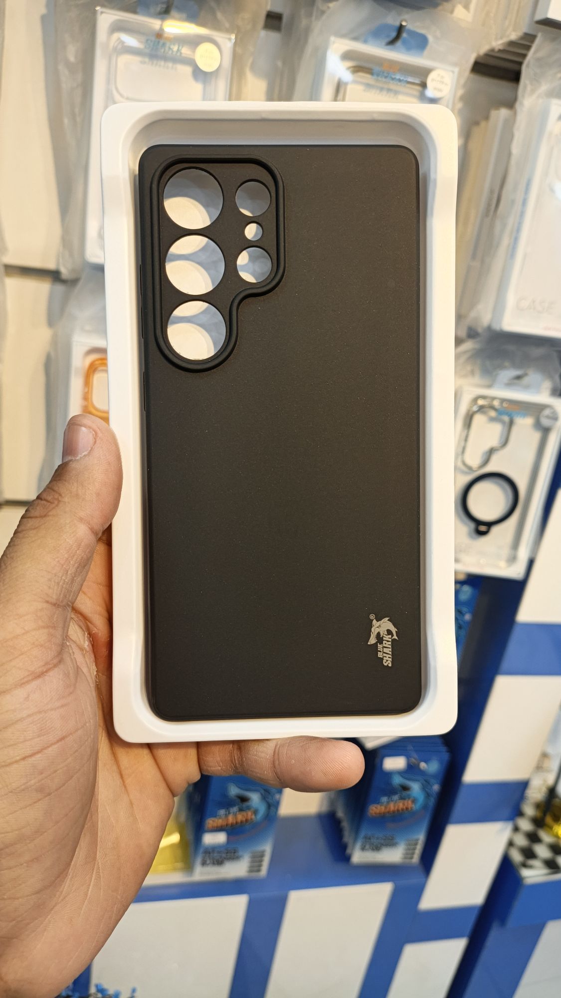 Samsung Galaxy S26 Ultra Case Blue Shark Frosted Matte Cover - S25 Ultra S24 Ultra S22 S20 Plus Note 20 Shockproof Bumpe r Armor - Slim Anti-Fingerprint Translucent Casing Samsung Galaxy S26 Ultra Case - Blue Shark "Midnight Stealth" Frosted Black Edition