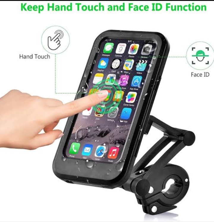 360° Rotating Bike & Motorcycle Phone Holder Adjustable Mobile Mount Touch Friendly Design for Maps & Navigation