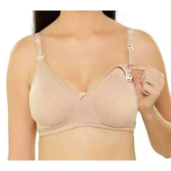 Front Opening Bra Buttons Closure Sports Nursing Maternity Intimates Breast  Feeding Bra Front Opening Wireless Cotton Material Mother Wear - 1 Pc  Random Color