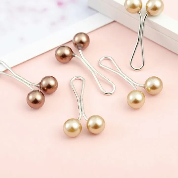 Hijab Pins Multi-Use Hijab Pin Headscarf Shawl Brooch Pin Scarf Pearl Clips Anti Slip Brooch Headscarf Shawl Scarf Lady Muslim Fixed Pins Scarf Hijab Clips Pearl Stylish Brooch for Women Jewelry