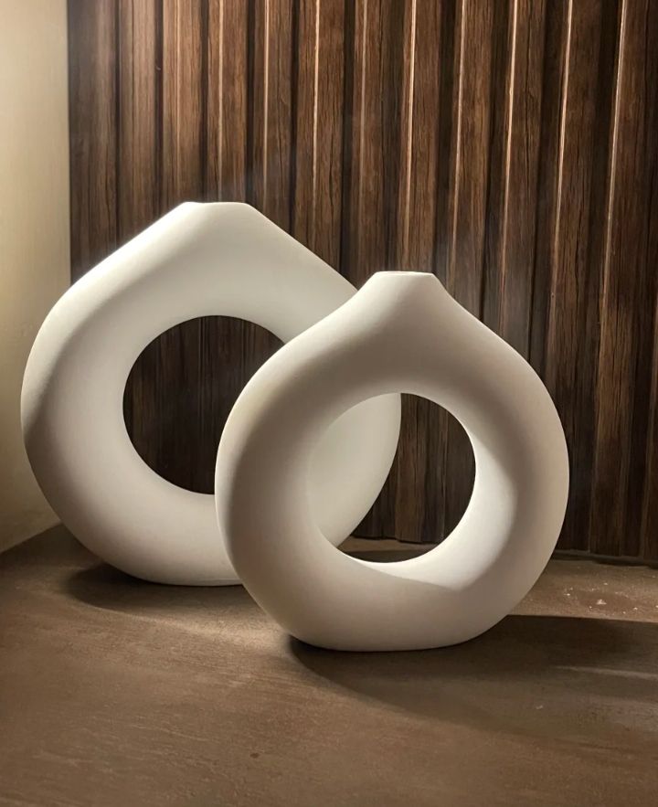 Donut vase 2 piece set for home decoration