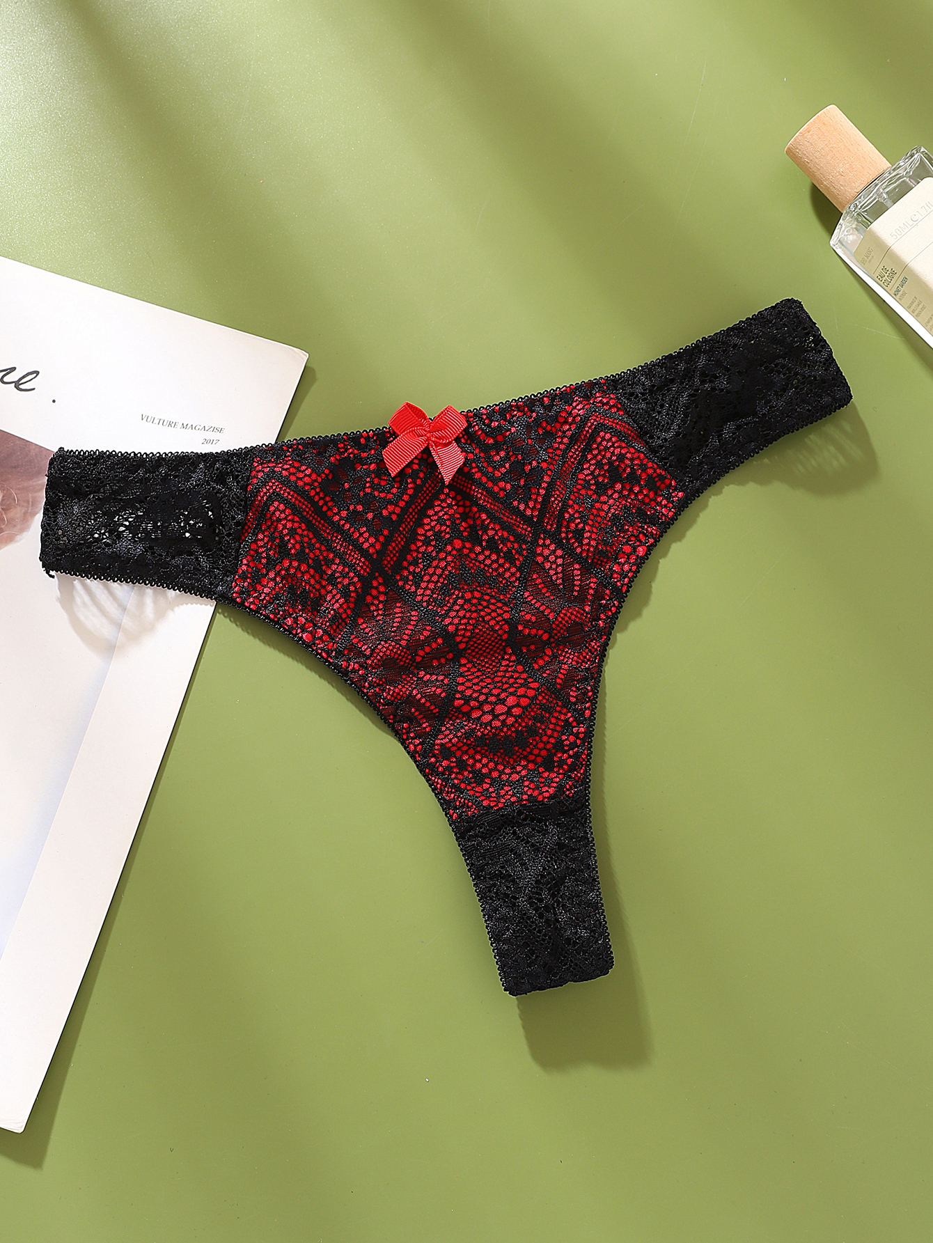 Women's G-String Panties Transparent Mid-Low Rise Ladies Underwear Color-Block Female Intimates Lingerie