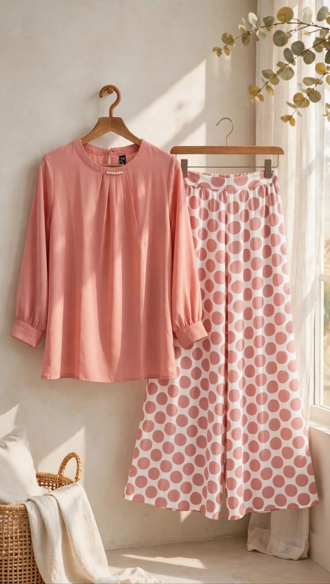 Polka dot 2pc dress for girls and womens