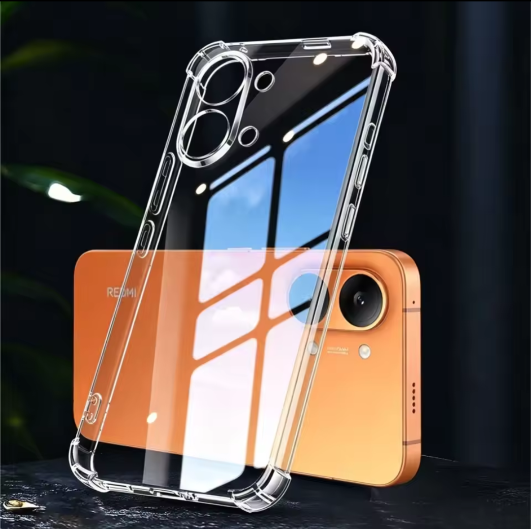 Xiaomi Redmi Turbo 5 Max Phone Case Transparent TPU Four-Corner Silicone Protective Case Soft Case