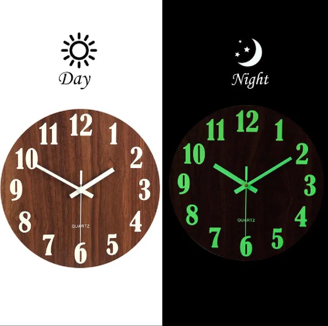 New  Acrylic light, Night Clock/ DIY 3D Clocks Night Luminous Large Wall Clock | Glow in the Night wall clock / 3D  luminous wall clock / night clock/ 24 hour display/ Wooden Wall Clock by alhafizwalls