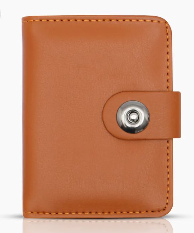 Genuine Leather Slim Bifold Wallet for Men - 5-Card Holder with Magnetic Closure