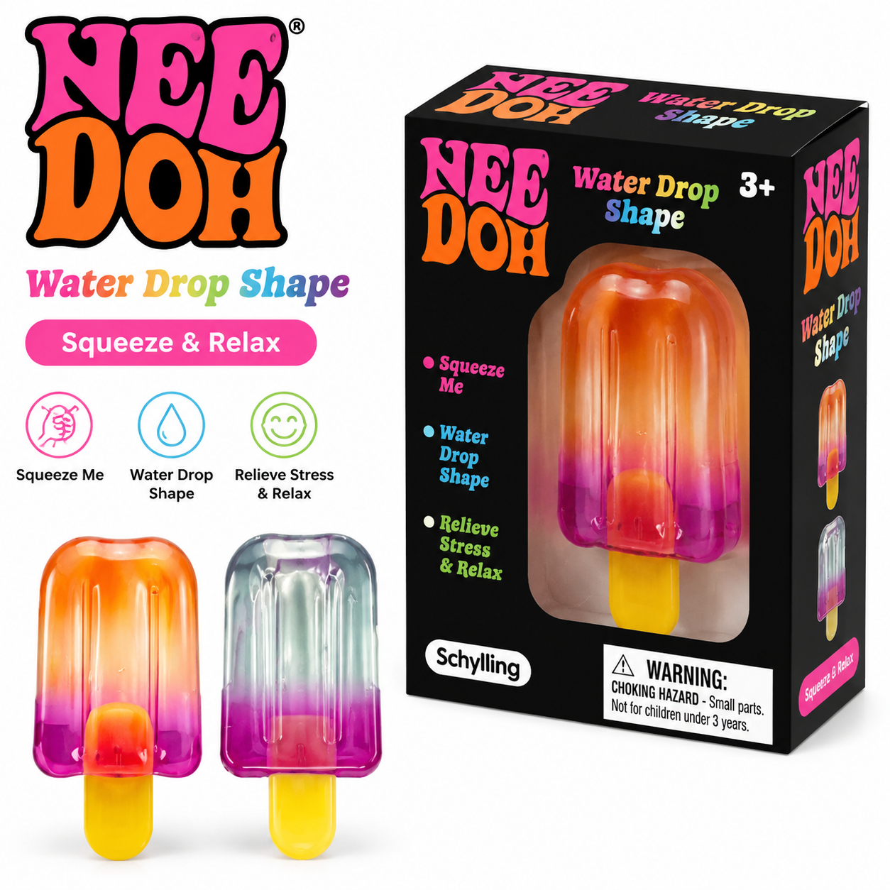 NEEDOH 1/2Pcs Summer Ice Cream Fidget Squishy TPR Squeeze Sensory Stress Relief Toy Holiday Mother's Day Kids Party 