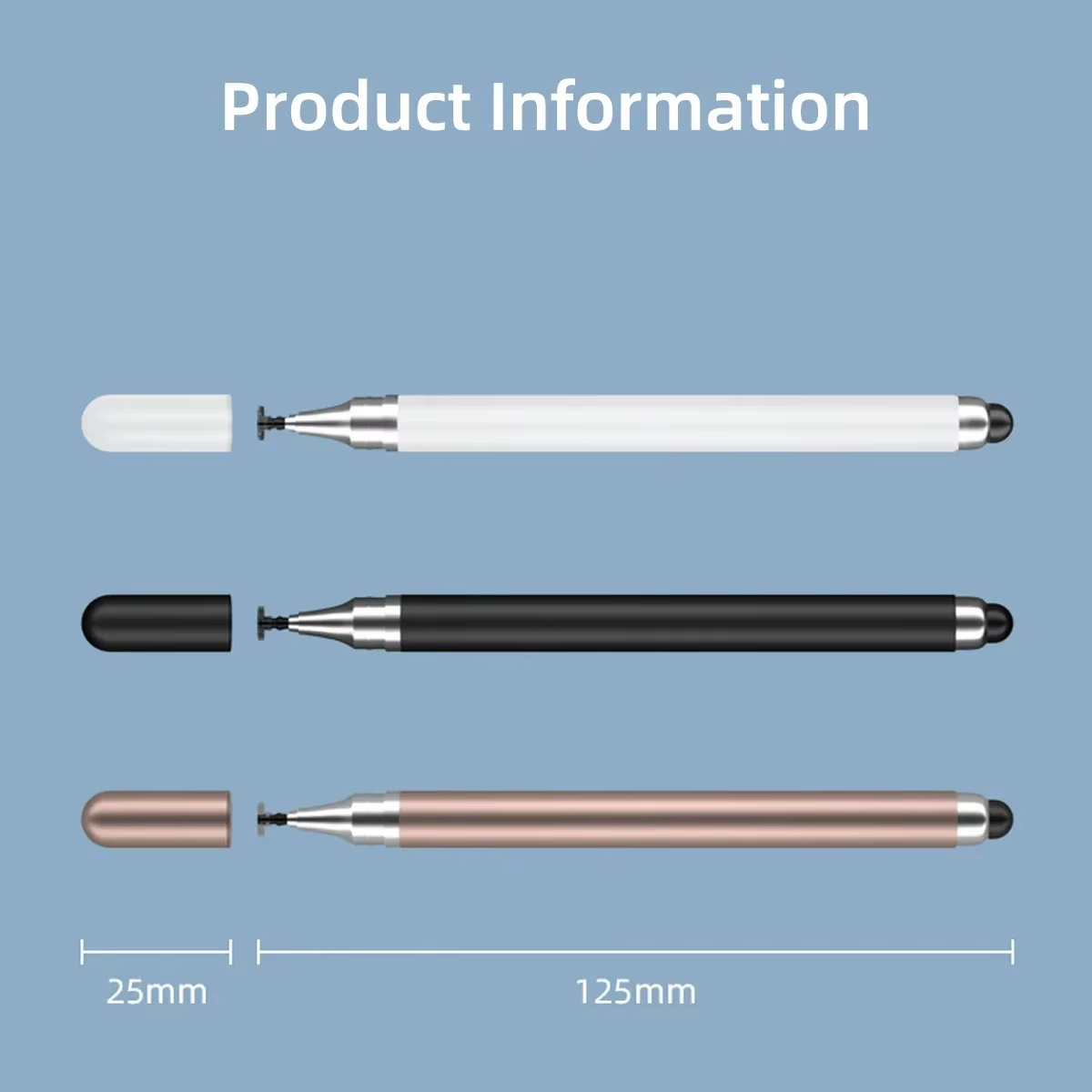 2 In 1 Universal Stylus Pen Dual Tip Capacitive Touch Screen Stylus Touch Pencil Silicone Disc Stylus Pen for Android Tablet Mobile Laptop Drawing Writing Gaming Note Taking No Charging Required Compatible with All Devices