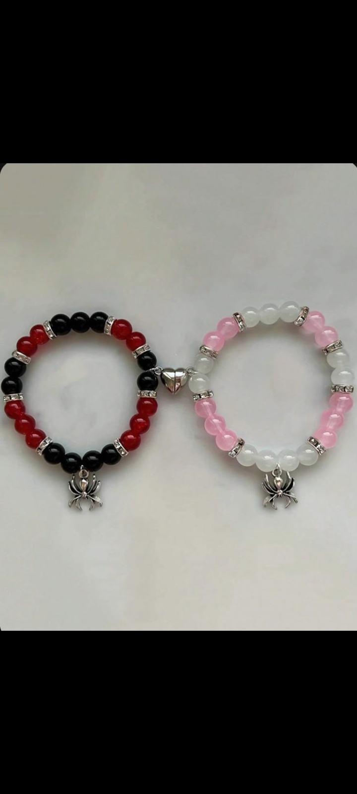 Trending beautiful and eSpider man and spider woman crystal beads Matching bracelet for friends and couples