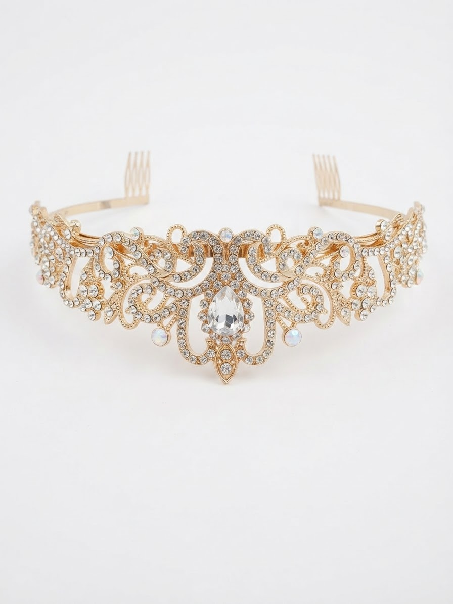 Cute Rhinestone Mini Tiara for Baby Photoshoot & Birthdays