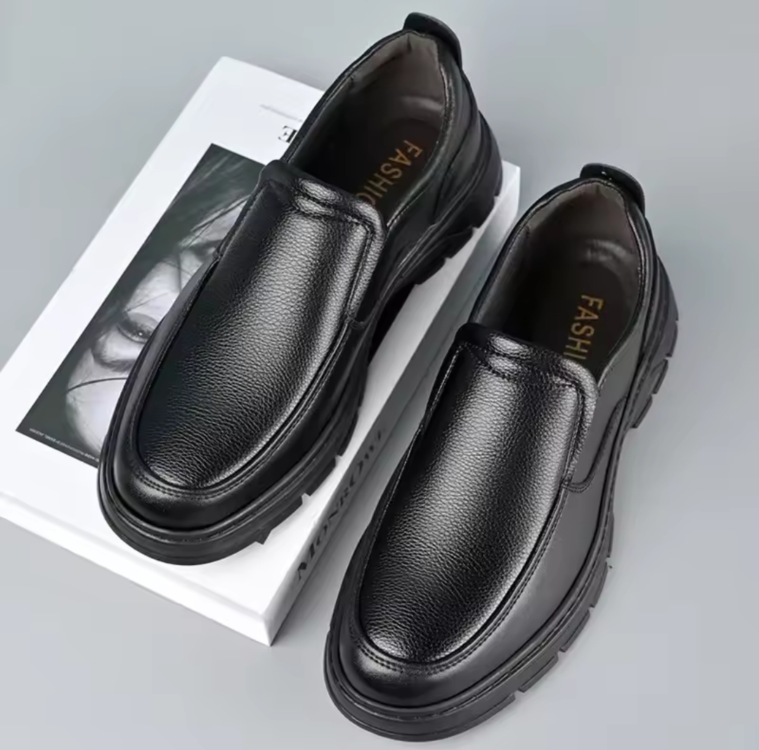 Men's Fashion Formal Slip On Loafers Leather Office Business Shoes Comfortable Lightweight Walking Dress Shoes for Daily Use