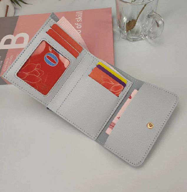 Multi Card Slot Cute Wallet For Women A Lightweight Three Fold Card Holder Bag For Casual Student Use