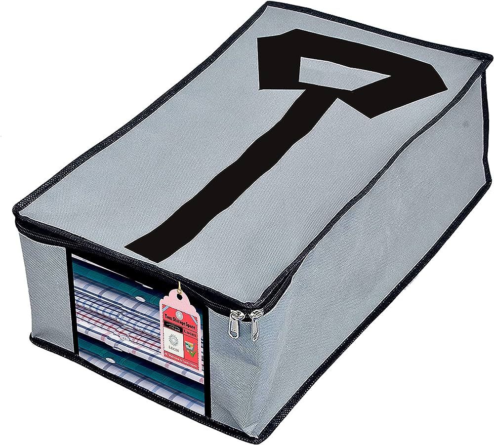 Luces Fabric Mens Womens Garment Bags Shirt Cover Jeans Pant T Shirt Trousers Clothes Organizer for Travel and Storage Protect Dress Shirts from Dust with Zipper (Grey)
