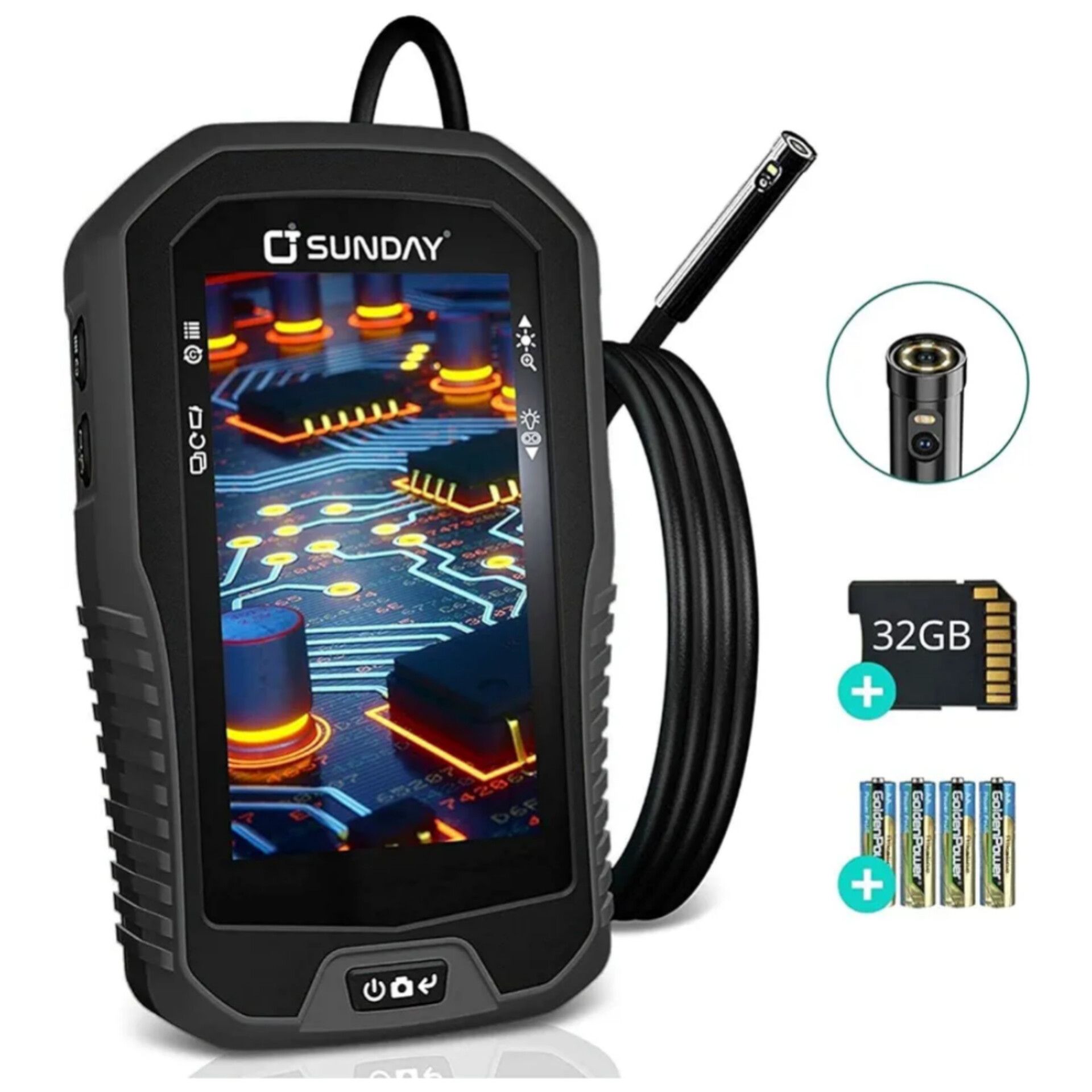 Dual Lens Inspection Camera, 720p Waterproof 7.9 mm Endoscope Camera