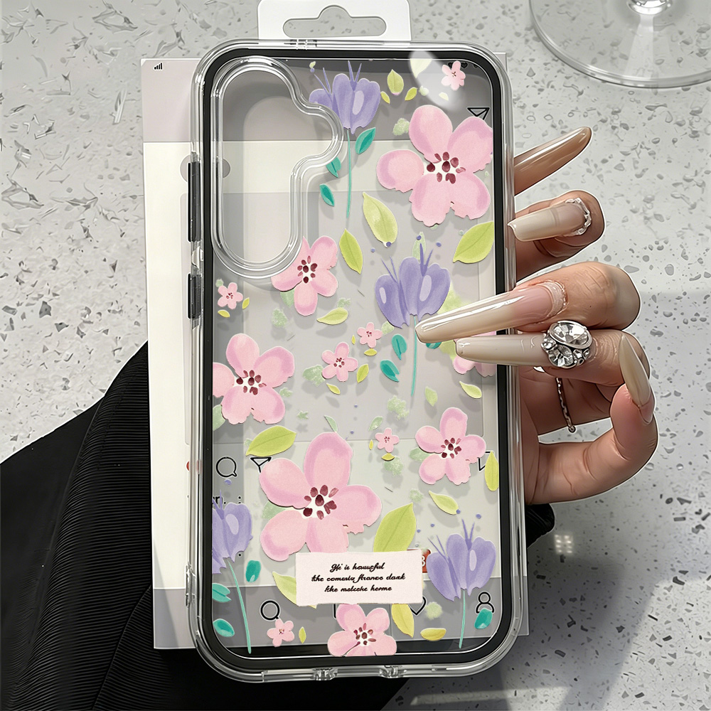 Flower Clear Phone Case For  S26 Ultra S26 S25 S23 S22 S24 Plus A57 5G A55 A56 A37 A36 A35 A17 5G A53 A54 A34 A26 Funda