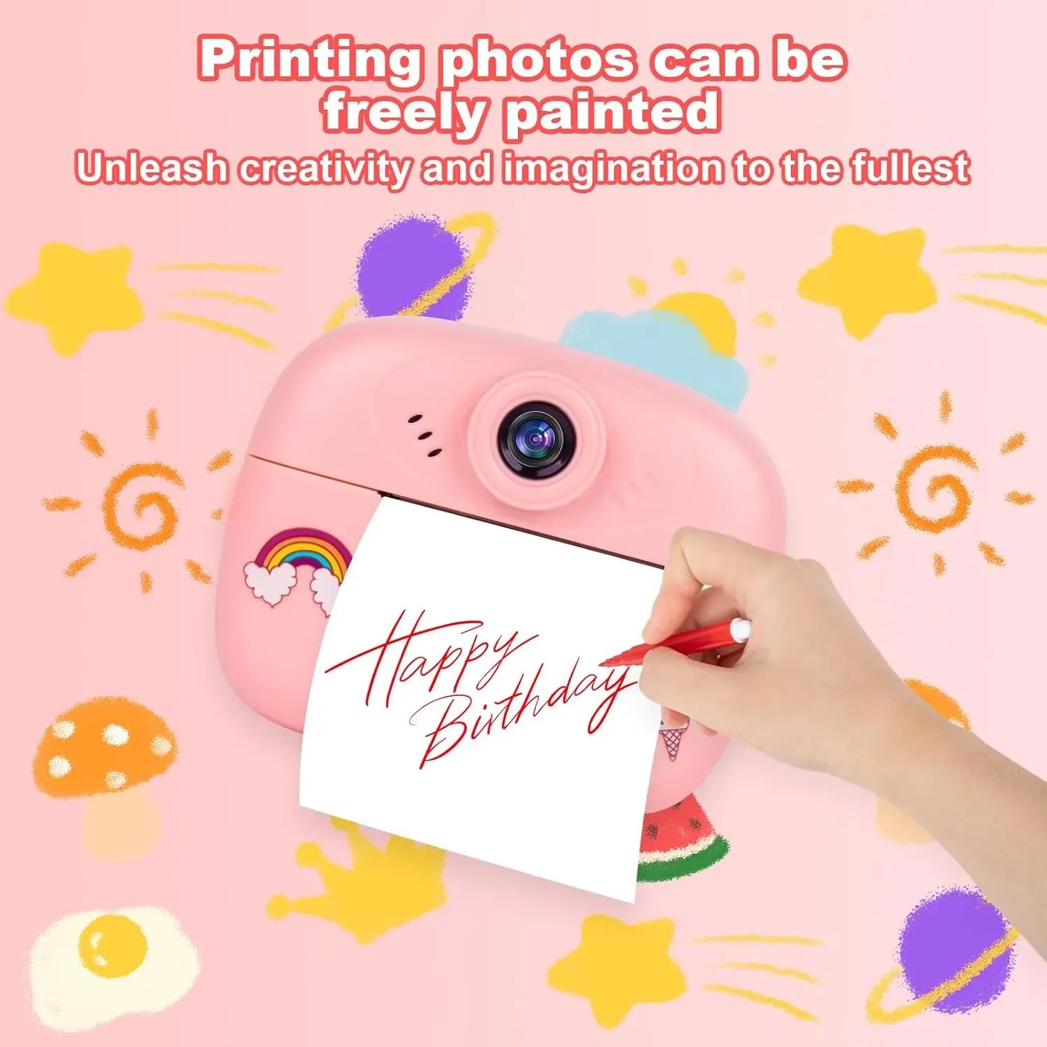 Smart Digital Dual Lens Instant Print Camera for Kids | 1080P Video Recorder & Selfie Camera with Thermal Printer | 2.4" IPS Screen | Mini Portable Camera with Games | Birthday Gift for Girls & Boys | Children’s Digital Camera Toy