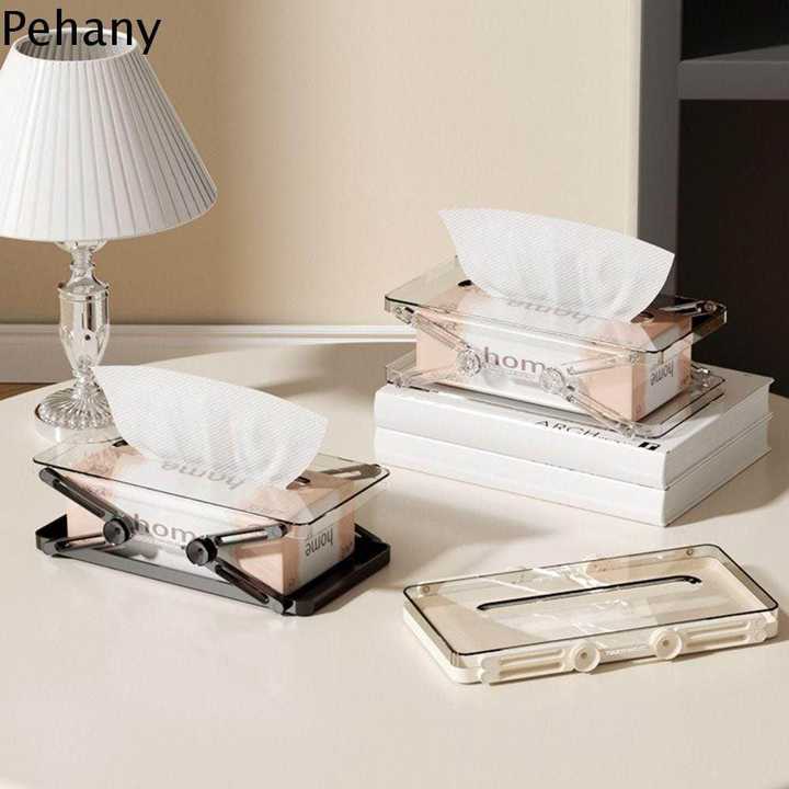 Automatic Lift Tissue Box – Extendable Pop-Up Tissue Holder | Clear Acrylic Top | Desktop Tissue Dispenser