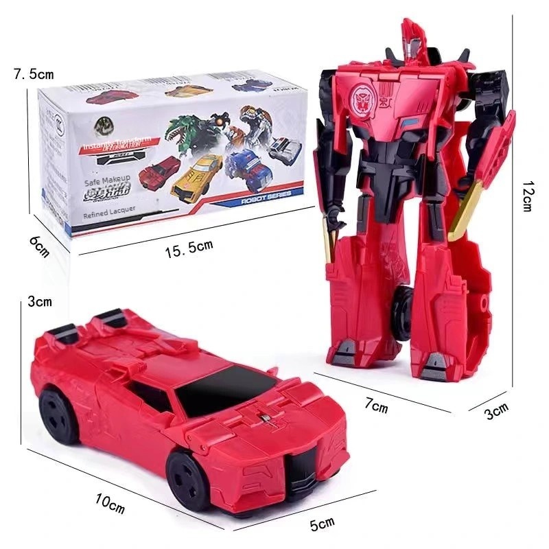 Popular One-Touch Transforming Robot Toy, Car/Dinosaur Style Figure, Transforming Robot Toy for Children Aged 3 and Above
