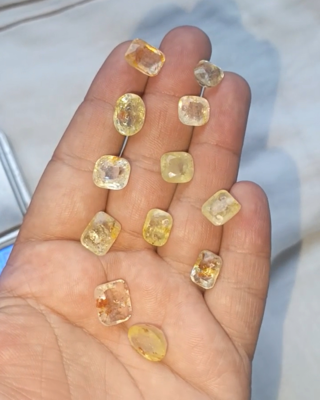 Yellow Pukraj 100% Natural Stone / Stone / Gemstone / Pukhraj Stone / Pukhraj Gemstone/ pukhraj .