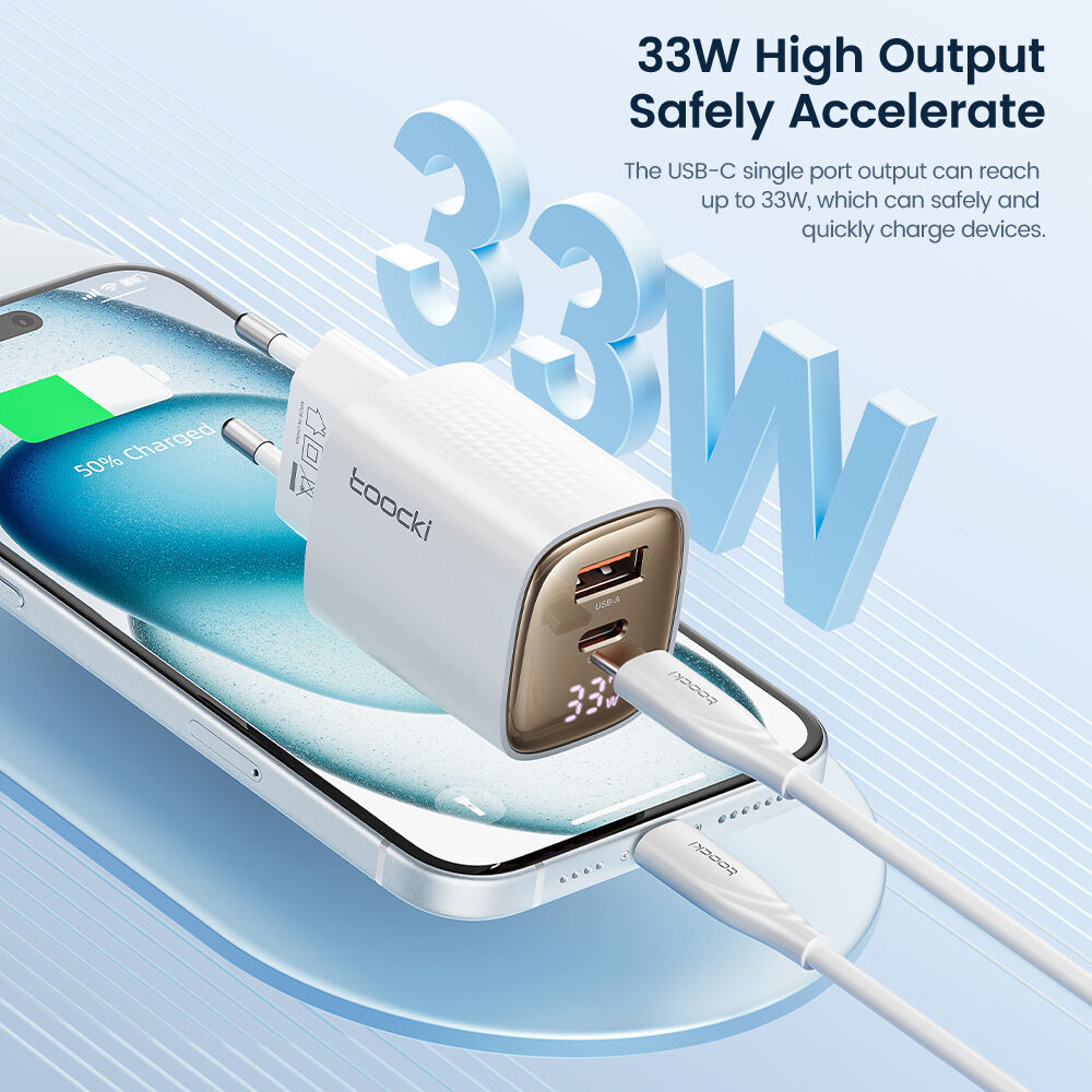 Toocki 33W GaN Dual Port Super Fast USB Charging good Qualiti