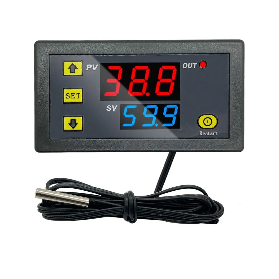W3230 AC 220V Probe Line10A Digital Temperature Control LED Display  Thermostat with Heat/Cooling Control Instrument For Incubator Fridge Etc