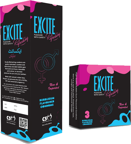 Excite Refreshing Imported Condoms - 03 Pieces in 01 Pack
