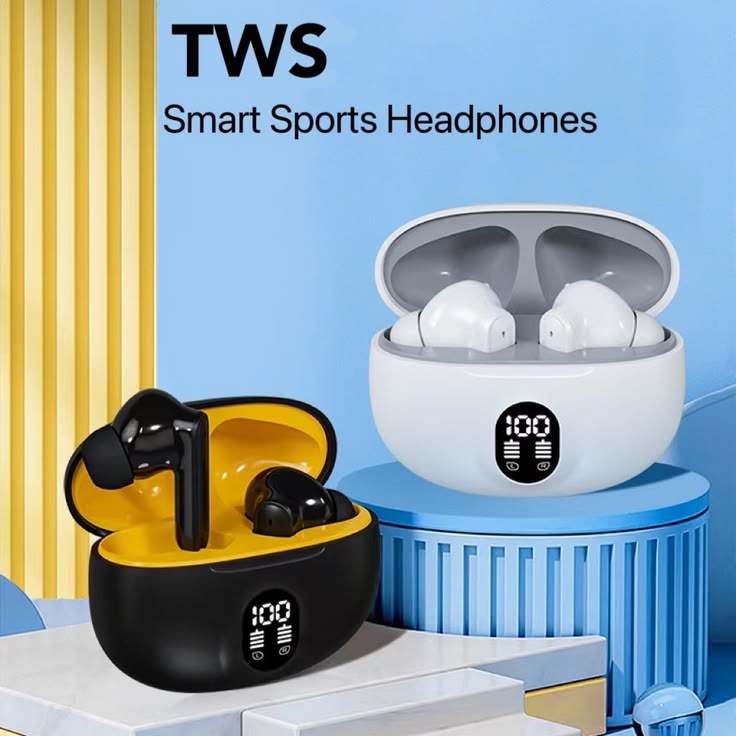 M10/M19/M25/X55/895B/M90/Air 31 TWS Wireless Bluetooth Earbuds - ENC Noise Cancellation, LED Display, Touch Control, Gaming Mode, Waterproof Headphones with Charging Case Compatible for Android & All Devices