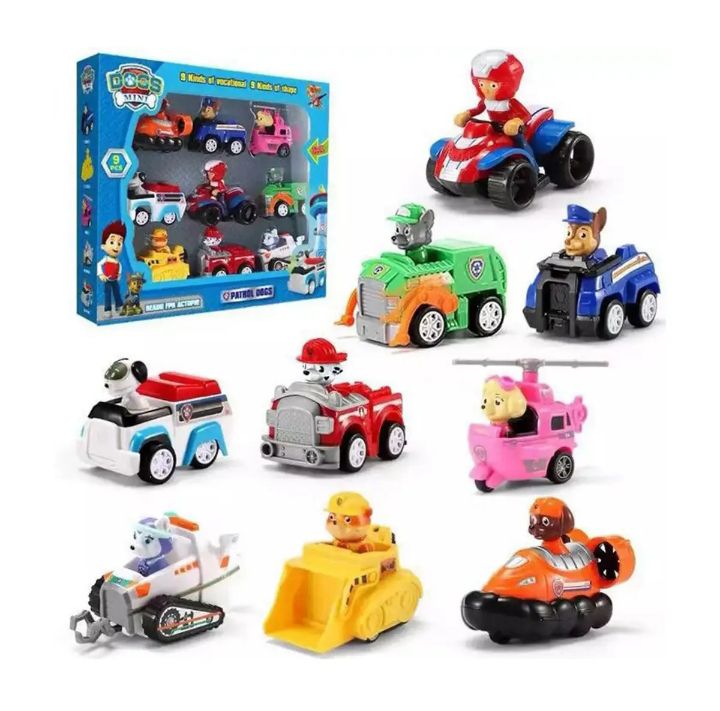 Paw patrol 9 figures action figures set with joints best cartoon charcters