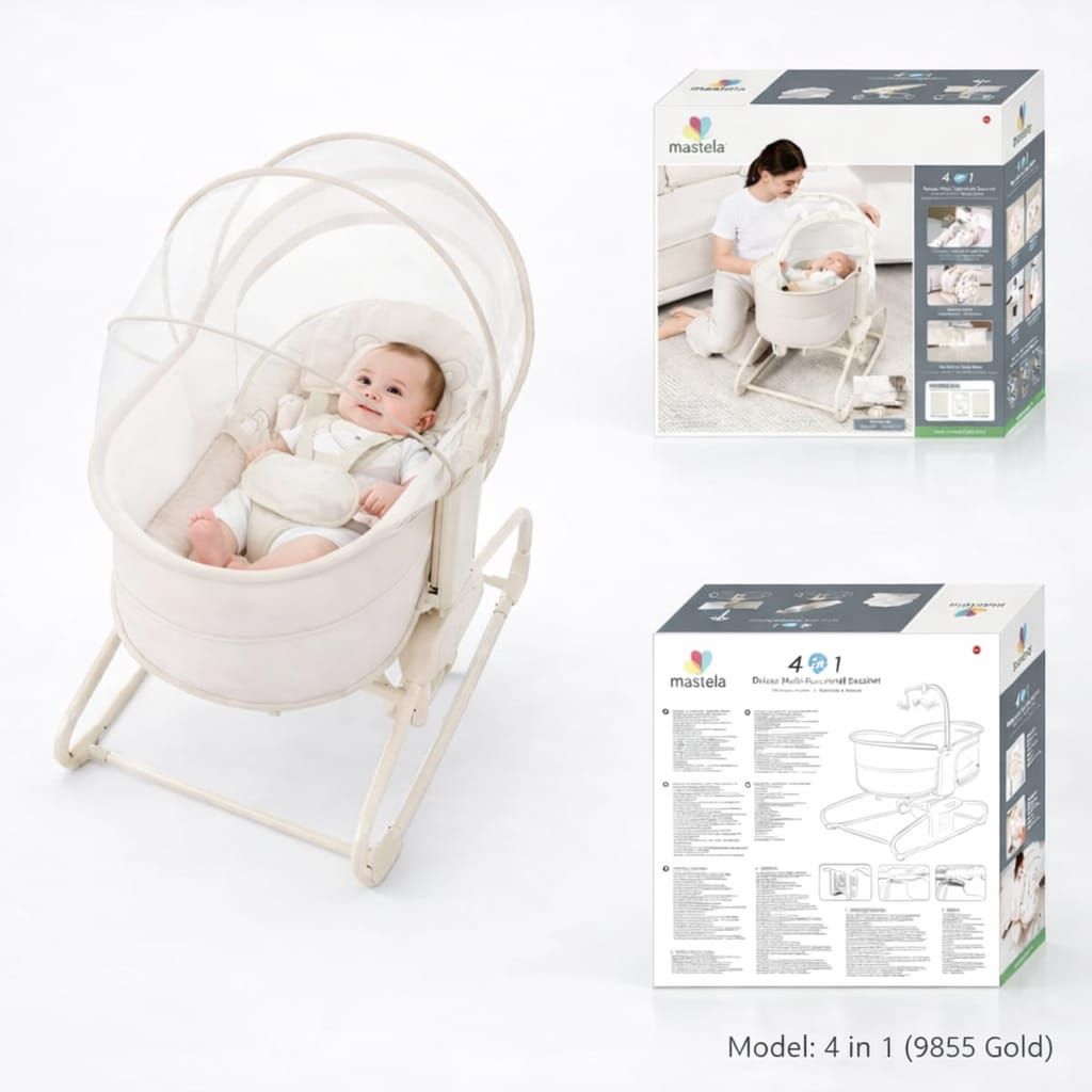 Electric Baby Cradle Bassinet Swing Seat with Bluetooth & Remote Control