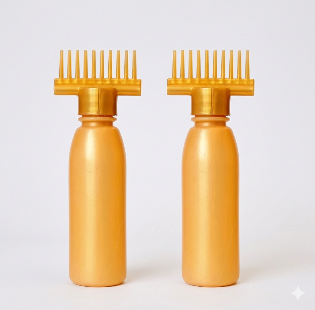 Comb Applicator Bottle for Hair Oils & Liquids Leak-Proof, Scalp-Friendly Design Pack of 2