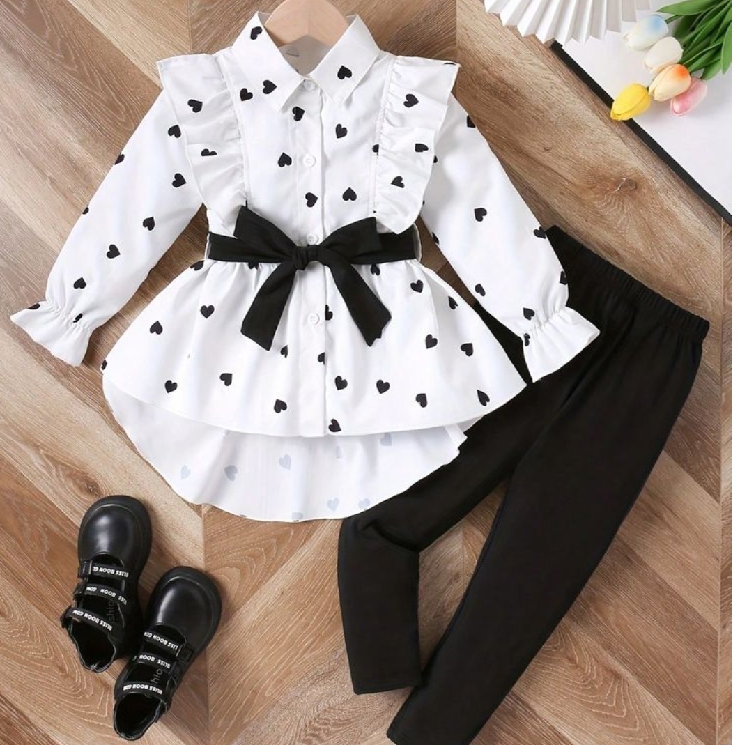 baby girl black 🖤 print dress