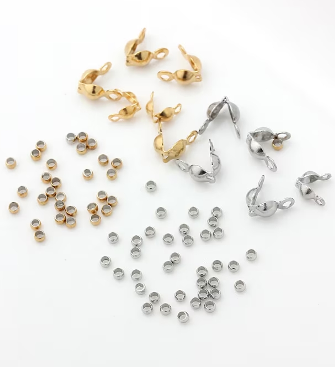 50 Pcs /200pcs/lot Connector Clasp Crimp End Beads (25 PCs concretor+20 end beads)Findings Kit DIY Bracelet Necklace Jewelry Making Supplies