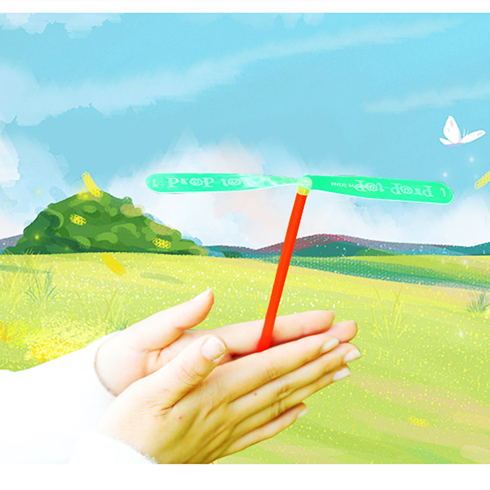 10/20pcs Novelty Plastic Bamboo Dragonfly Propeller Outdoor Classic Toy Kid  Rotating Flying Arrow Multicolor Random Color
