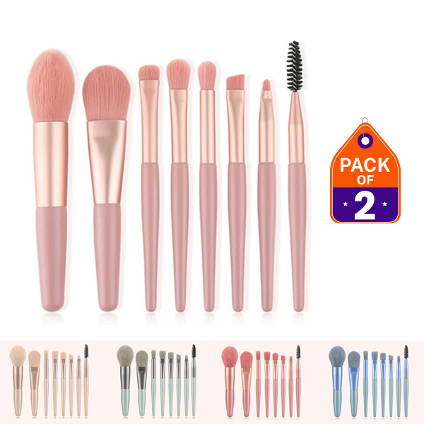 16 pcs/ 8pcs Makeup Brushes Set in1 & 2 pack , Makeup Brush Set Mini,Travel Make Up, Mini Travel Soft Makeup Brushes Set Portable Eye Shadow Brush Foundation multiple packs