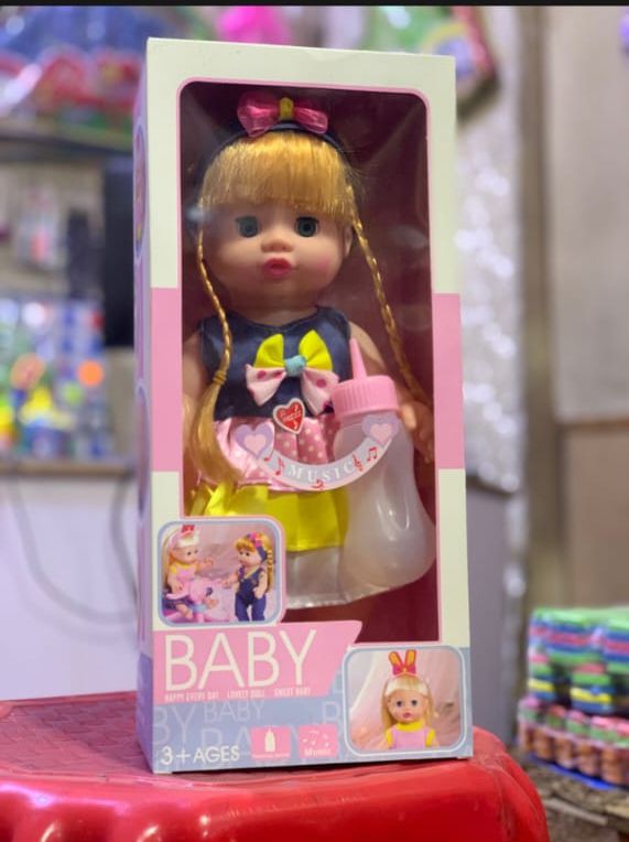 Baby Doll toy made for full raber material in music and feed a fider
