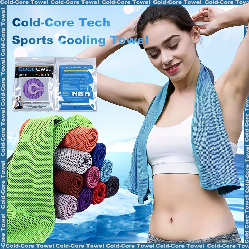 Quick Dry Cooling Sports Towel with Cold Core Technology - Soft and Breathable Microfiber Towel for Outdoor Activities, Beach, Travel, Cycling, Fitness, Running, Camping, Fishing, Yoga - Stay Cool and Refreshed All Day